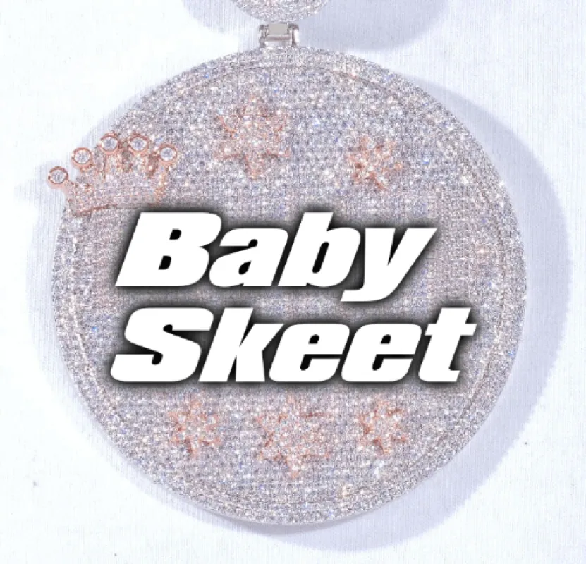 CUSTOM LETTER NECKLACE 3D BIG CROWN DISC sold by The GUU Shop