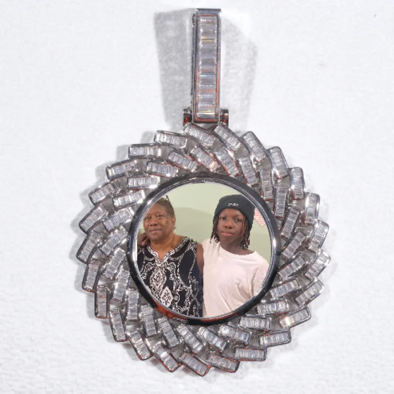 Large 3D Baguette Custom Picture Pendant sold by The GUU Shop