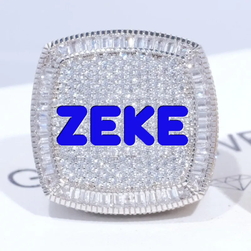 CUSTOM LETTER 3D ICED RING sold by The GUU Shop