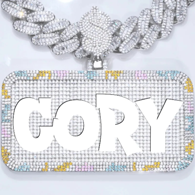 CUSTOM LETTER NECKLACE 3D COLORFUL SQUARE sold by The GUU Shop