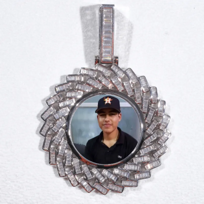 Large 3D Baguette Custom Picture Pendant sold by The GUU Shop