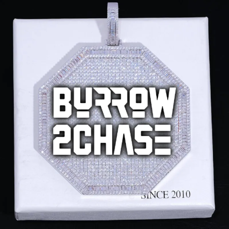 CUSTOM LETTER NECKLACE 3D BIG OCTAGON sold by The GUU Shop