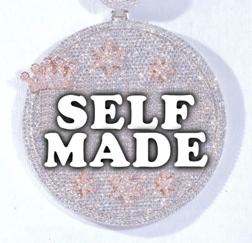 CUSTOM LETTER NECKLACE 3D BIG CROWN DISC sold by The GUU Shop