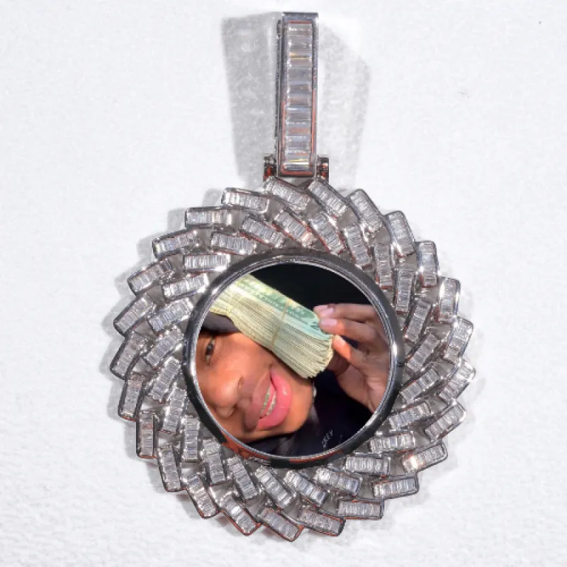 Large 3D Baguette Custom Picture Pendant sold by The GUU Shop