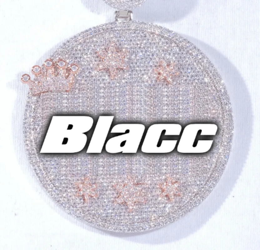 CUSTOM LETTER NECKLACE 3D BIG CROWN DISC sold by The GUU Shop