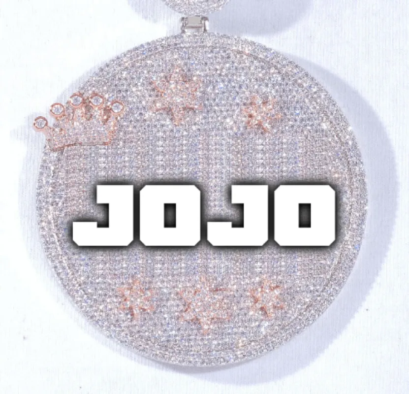 CUSTOM LETTER NECKLACE 3D BIG CROWN DISC sold by The GUU Shop