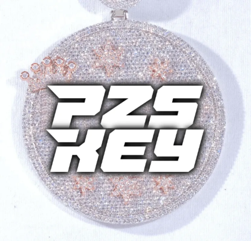 CUSTOM LETTER NECKLACE 3D BIG CROWN DISC sold by The GUU Shop