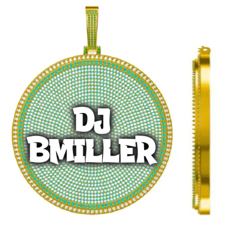 CUSTOM LETTER NECKLACE 3D BIG DISC sold by The GUU Shop