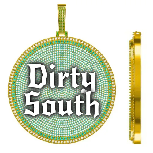 CUSTOM LETTER NECKLACE 3D BIG DISC sold by The GUU Shop