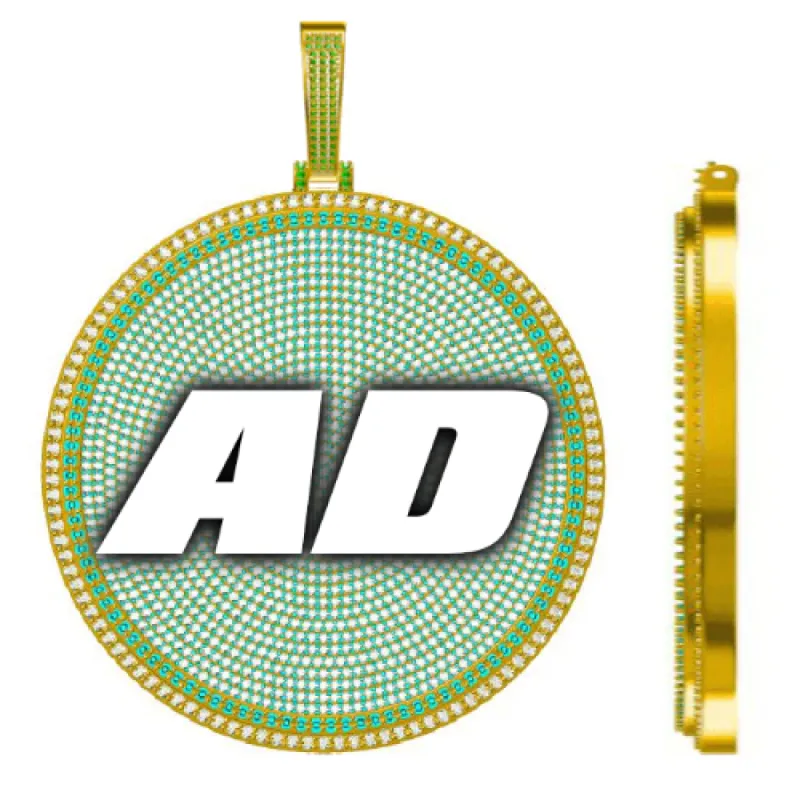 CUSTOM LETTER NECKLACE 3D BIG DISC sold by The GUU Shop