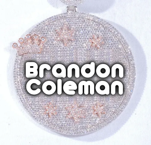 CUSTOM LETTER NECKLACE 3D BIG CROWN DISC sold by The GUU Shop