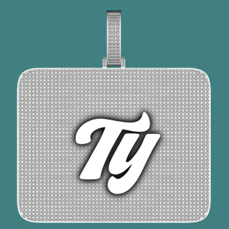 CUSTOM LETTER NECKLACE 3D BIG SQUARE sold by The GUU Shop