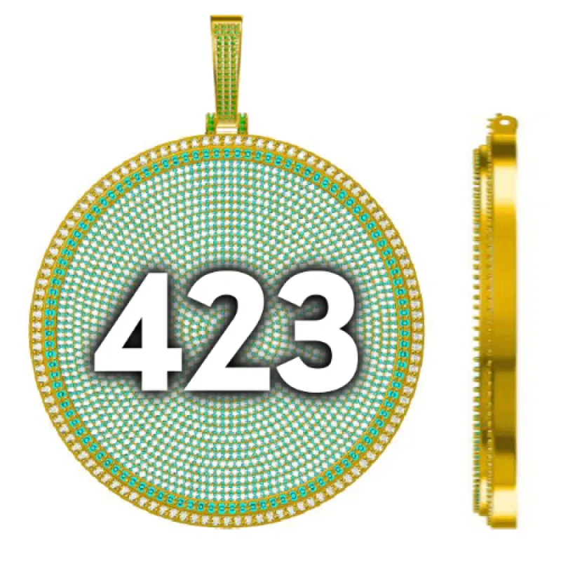 CUSTOM LETTER NECKLACE 3D BIG DISC sold by The GUU Shop