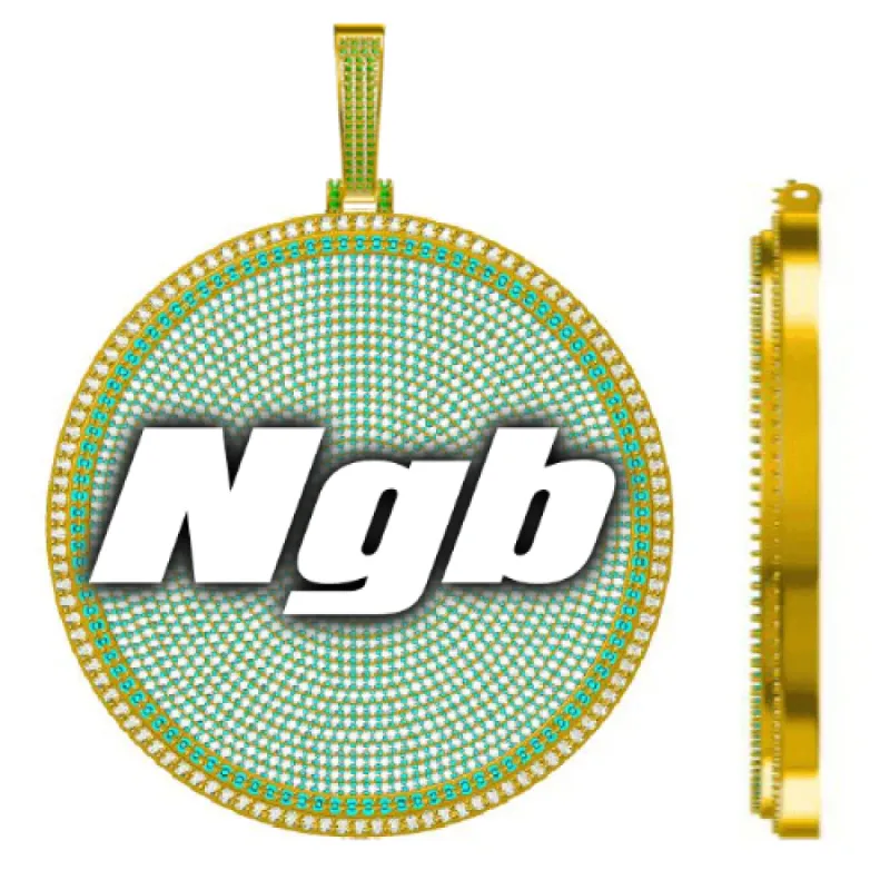 CUSTOM LETTER NECKLACE 3D BIG DISC sold by The GUU Shop