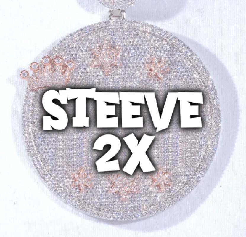 CUSTOM LETTER NECKLACE 3D BIG CROWN DISC sold by The GUU Shop