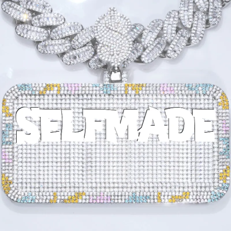 CUSTOM LETTER NECKLACE 3D COLORFUL SQUARE sold by The GUU Shop