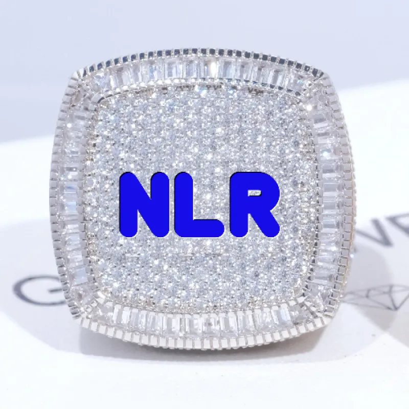 CUSTOM LETTER 3D ICED RING sold by The GUU Shop