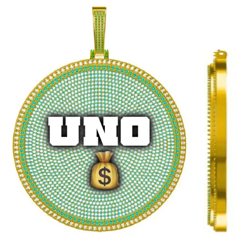 CUSTOM LETTER NECKLACE 3D BIG DISC sold by The GUU Shop