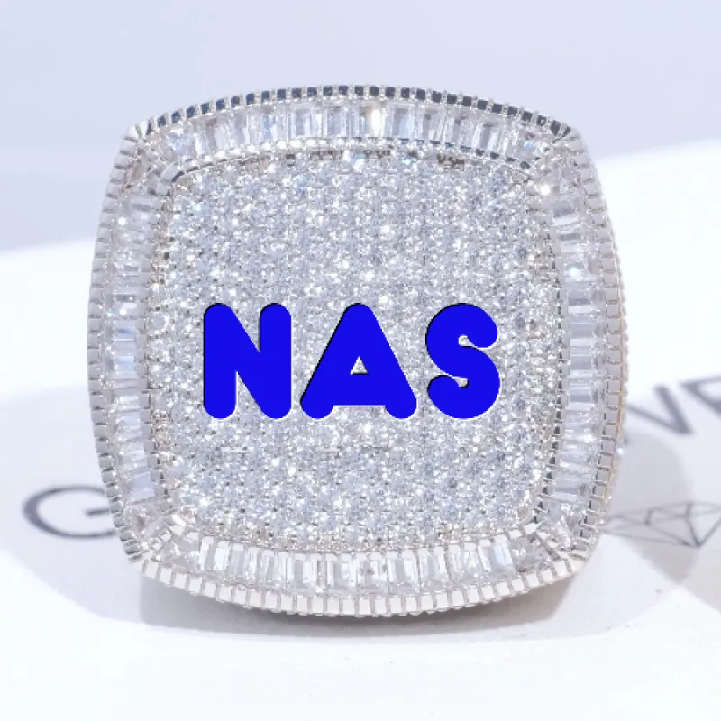 CUSTOM LETTER 3D ICED RING sold by The GUU Shop