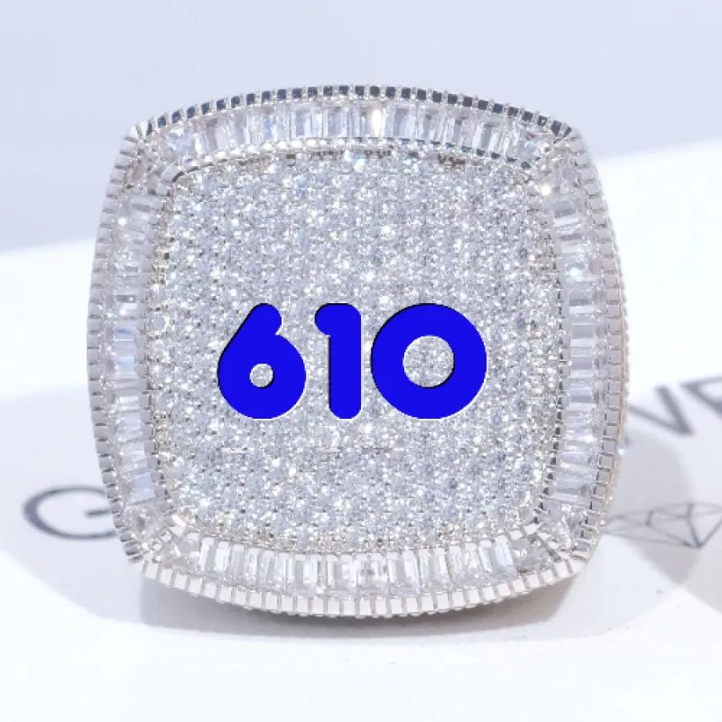 CUSTOM LETTER 3D ICED RING sold by The GUU Shop