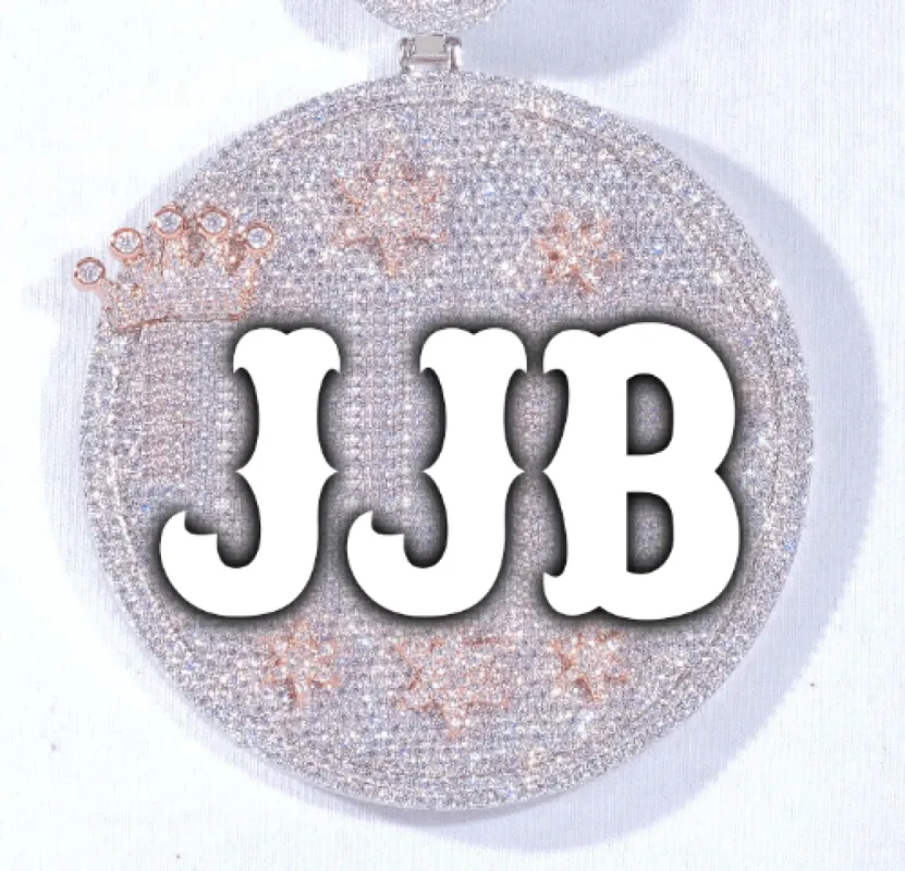 CUSTOM LETTER NECKLACE 3D BIG CROWN DISC sold by The GUU Shop