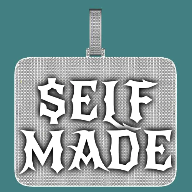 CUSTOM LETTER NECKLACE 3D BIG SQUARE sold by The GUU Shop