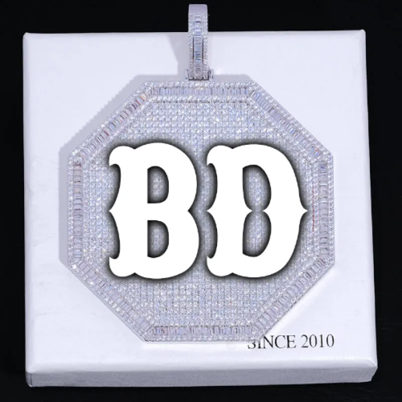 CUSTOM LETTER NECKLACE 3D BIG OCTAGON sold by The GUU Shop