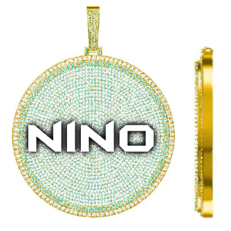 CUSTOM LETTER NECKLACE 3D BIG DISC sold by The GUU Shop