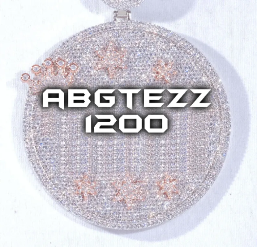 CUSTOM LETTER NECKLACE 3D BIG CROWN DISC sold by The GUU Shop