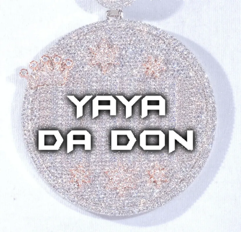 CUSTOM LETTER NECKLACE 3D BIG CROWN DISC sold by The GUU Shop