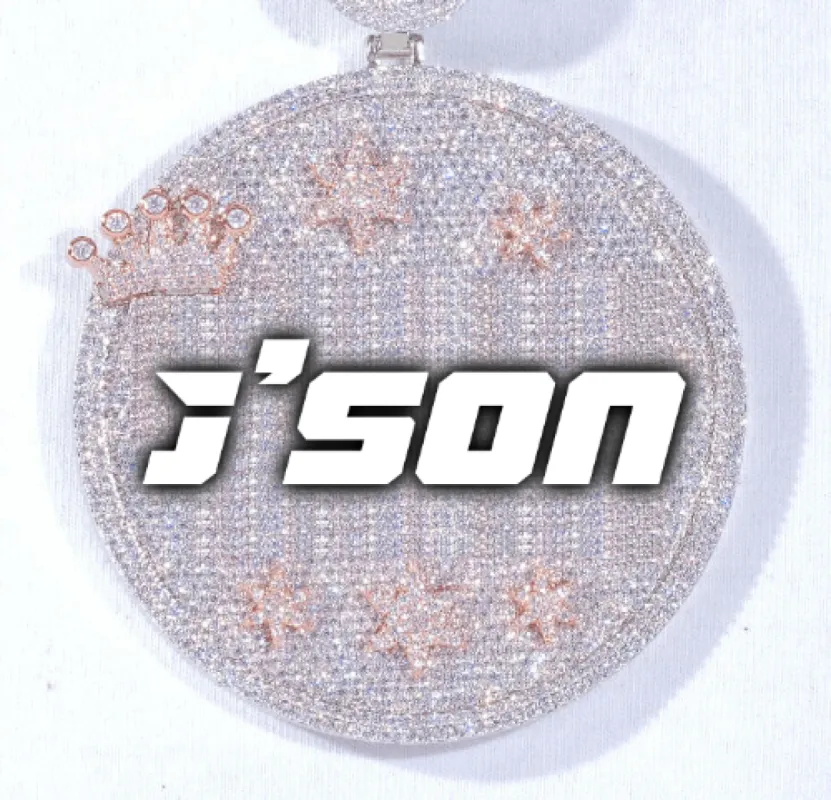 CUSTOM LETTER NECKLACE 3D BIG CROWN DISC sold by The GUU Shop