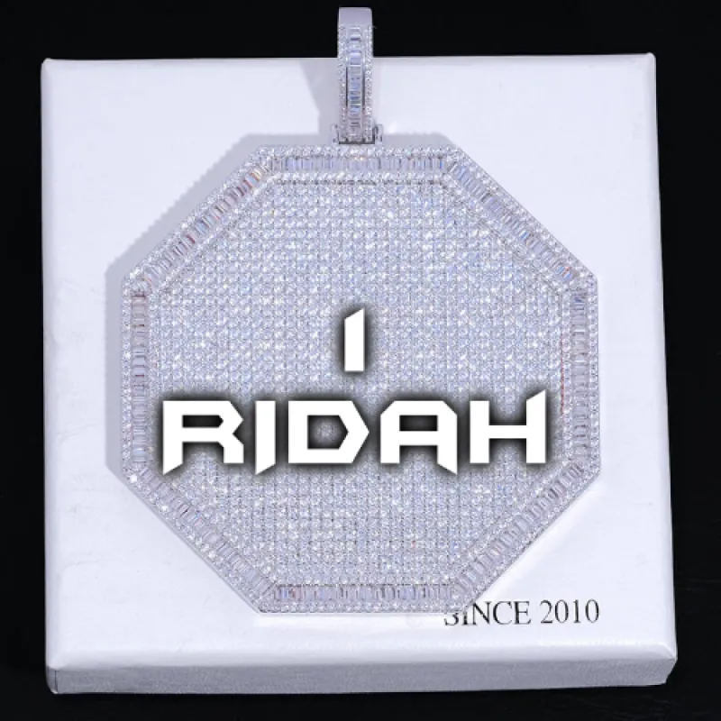 CUSTOM LETTER NECKLACE 3D BIG OCTAGON sold by The GUU Shop