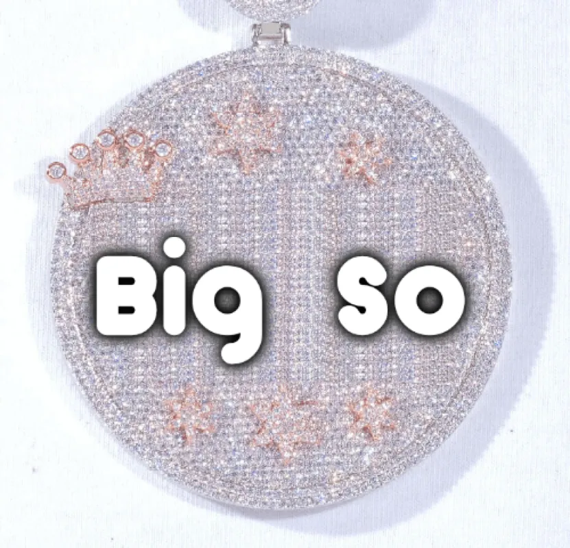 CUSTOM LETTER NECKLACE 3D BIG CROWN DISC sold by The GUU Shop