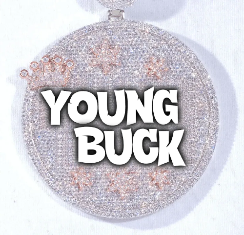 CUSTOM LETTER NECKLACE 3D BIG CROWN DISC sold by The GUU Shop