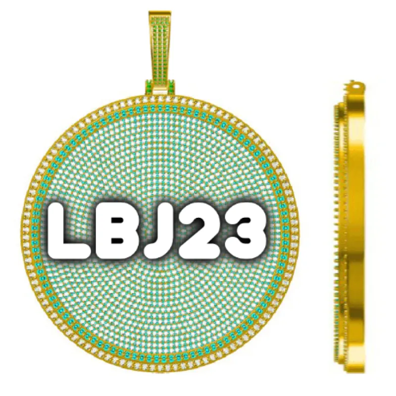 CUSTOM LETTER NECKLACE 3D BIG DISC sold by The GUU Shop