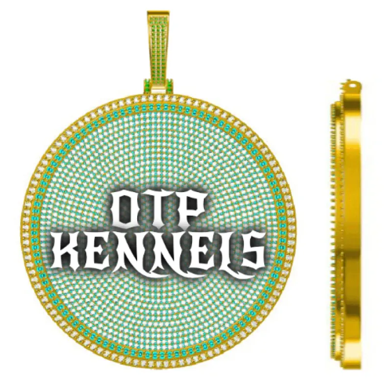 CUSTOM LETTER NECKLACE 3D BIG DISC sold by The GUU Shop