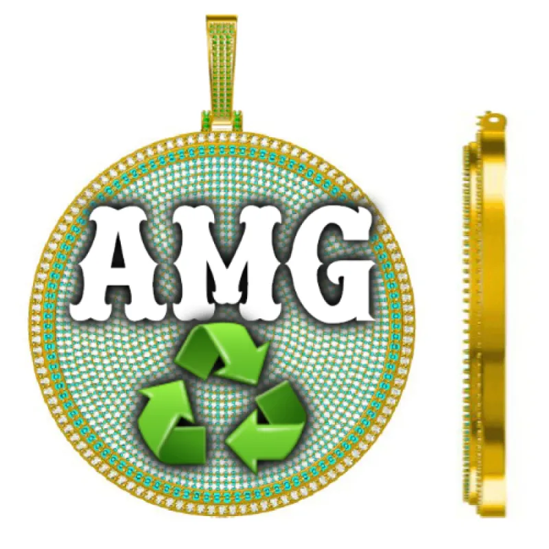 CUSTOM LETTER NECKLACE 3D BIG DISC sold by The GUU Shop