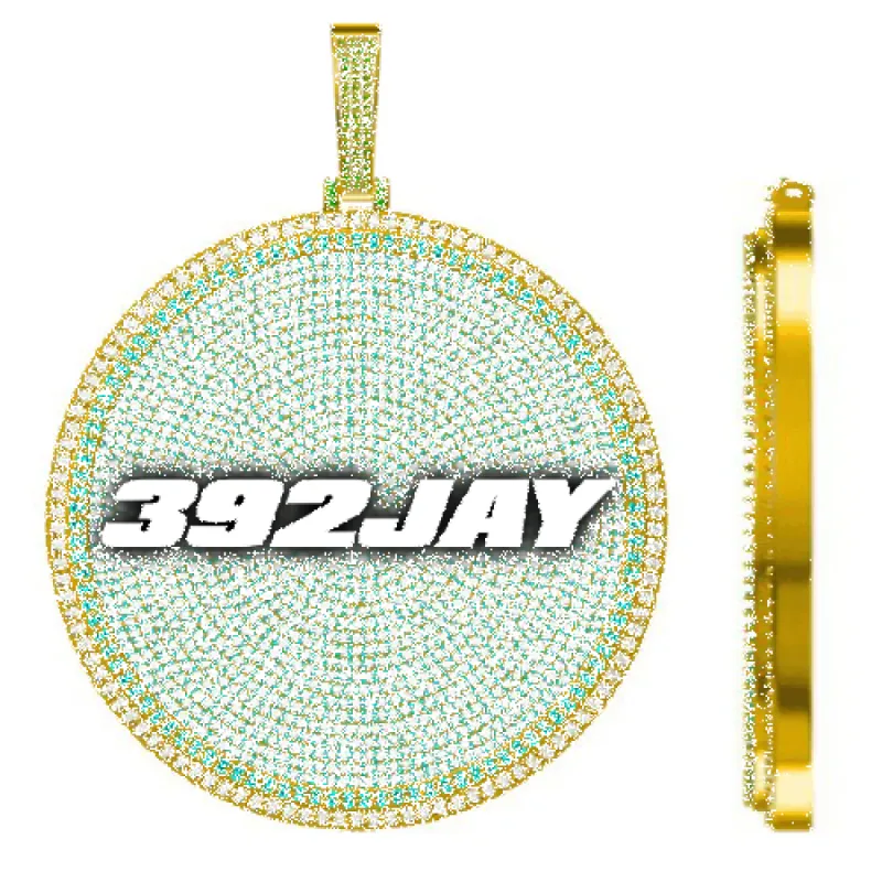 CUSTOM LETTER NECKLACE 3D BIG DISC sold by The GUU Shop