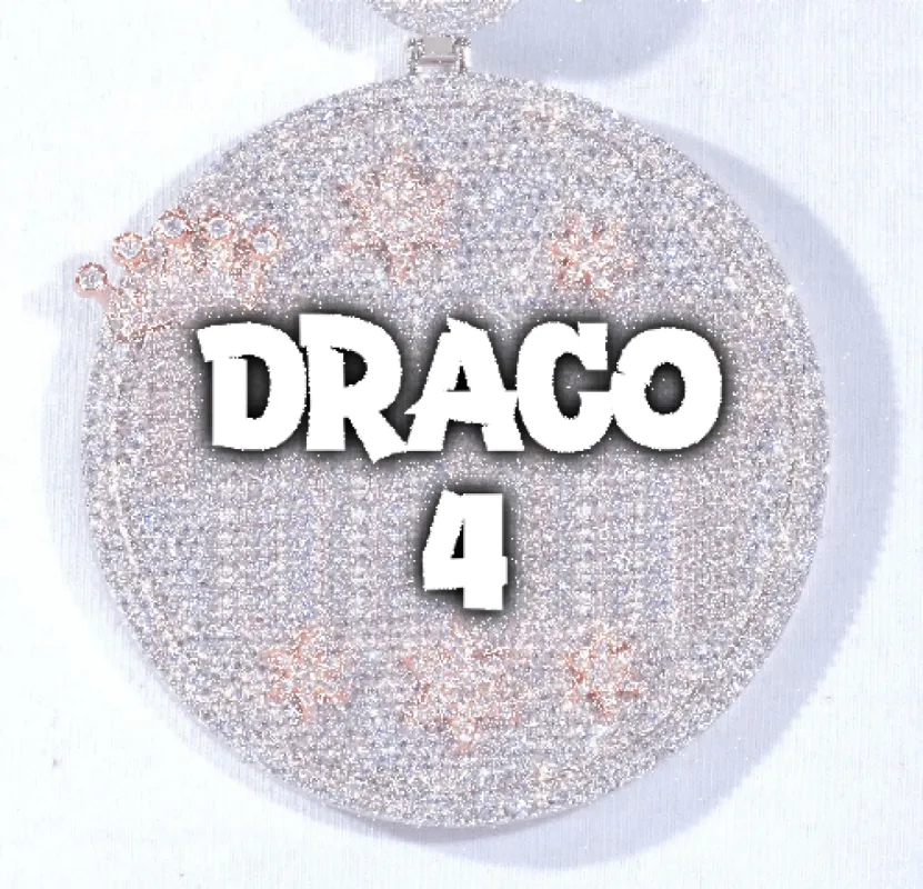 CUSTOM LETTER NECKLACE 3D BIG CROWN DISC sold by The GUU Shop