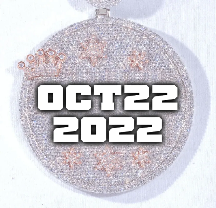 CUSTOM LETTER NECKLACE 3D BIG CROWN DISC sold by The GUU Shop