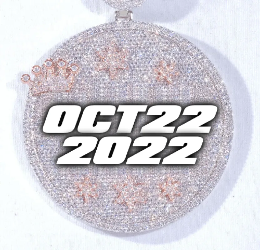 CUSTOM LETTER NECKLACE 3D BIG CROWN DISC sold by The GUU Shop