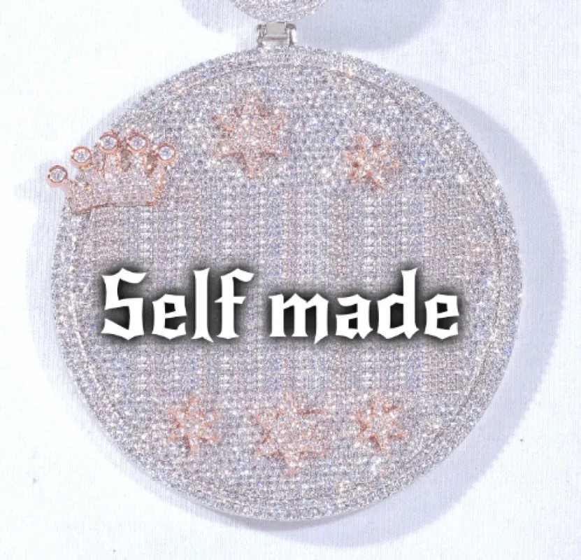 CUSTOM LETTER NECKLACE 3D BIG CROWN DISC sold by The GUU Shop