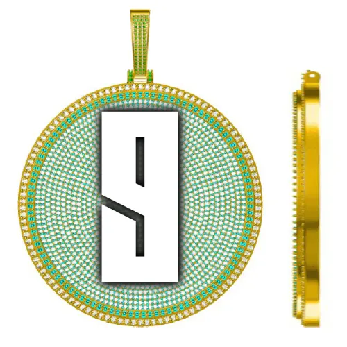 CUSTOM LETTER NECKLACE 3D BIG DISC sold by The GUU Shop