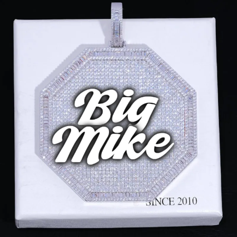 CUSTOM LETTER NECKLACE 3D BIG OCTAGON sold by The GUU Shop