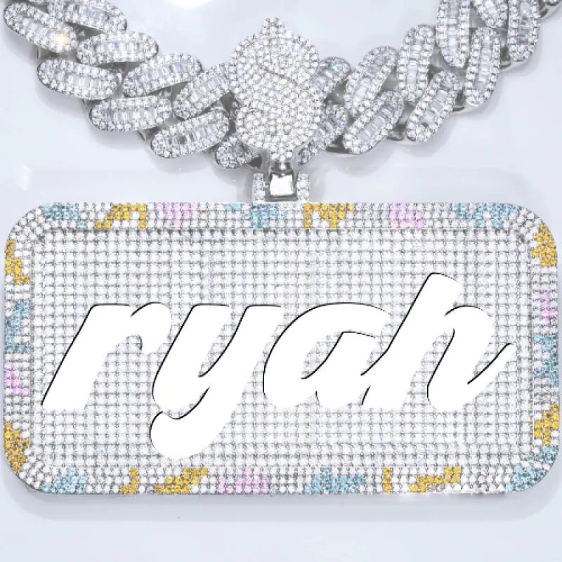 CUSTOM LETTER NECKLACE 3D COLORFUL SQUARE sold by The GUU Shop