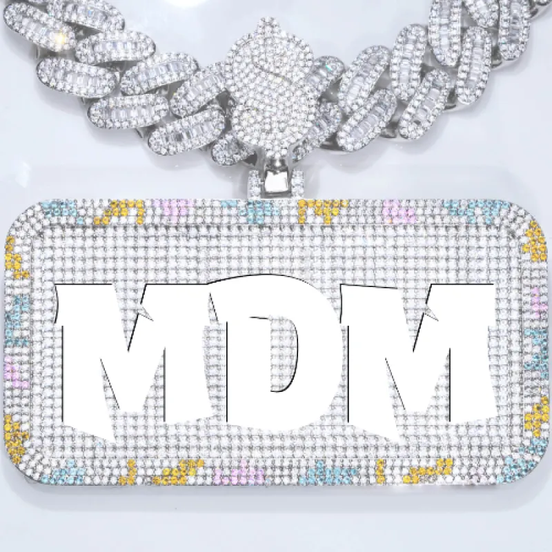 CUSTOM LETTER NECKLACE 3D COLORFUL SQUARE sold by The GUU Shop