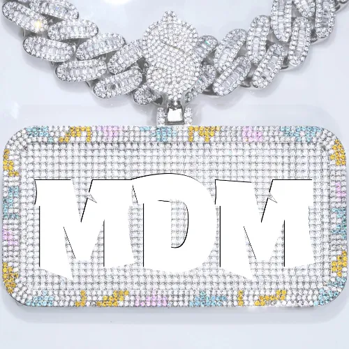 CUSTOM LETTER NECKLACE 3D COLORFUL SQUARE sold by The GUU Shop