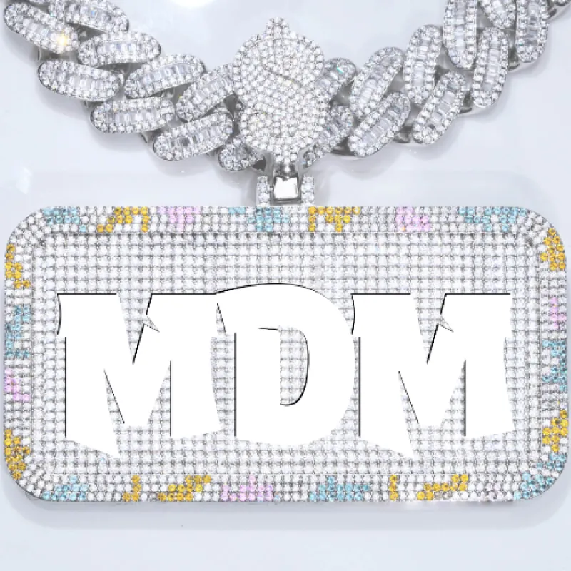 CUSTOM LETTER NECKLACE 3D COLORFUL SQUARE sold by The GUU Shop