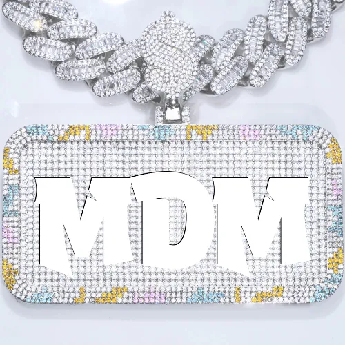 CUSTOM LETTER NECKLACE 3D COLORFUL SQUARE sold by The GUU Shop