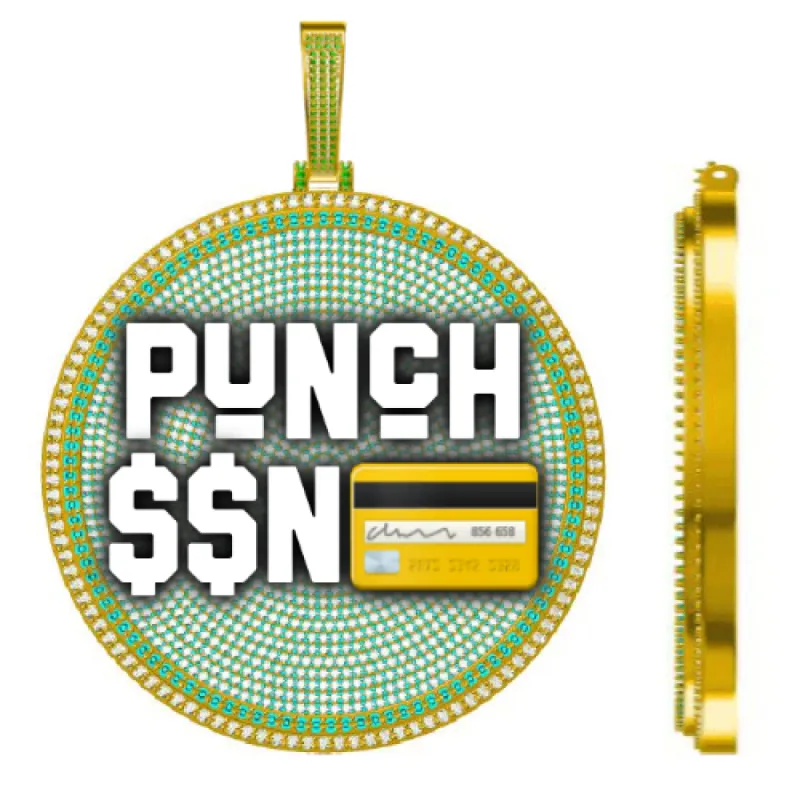 CUSTOM LETTER NECKLACE 3D BIG DISC sold by The GUU Shop